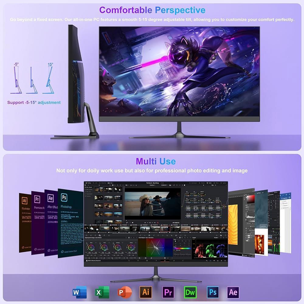 All-in-One Desktop Computer Alder Lake Keyboard ROM HD Dual-Band with Speaker USB3.0 4 and Full RAM - 상세 이미지 3