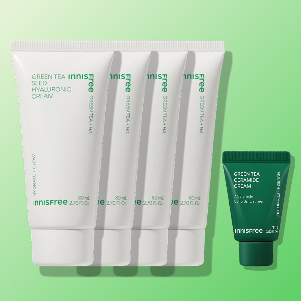이니스프리 그린티 씨드 히알루론산 수분크림 / 진정 보습 속건조 화잘먹 80ml, 4개 제품 이미지
