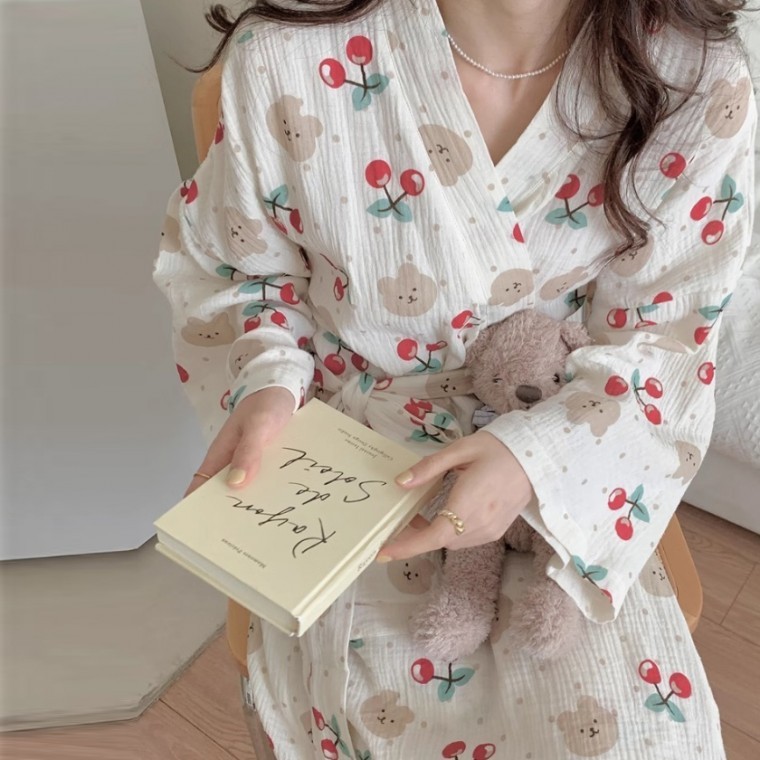 도모아 체리앤베어 로브 빅사이즈 샤워가운