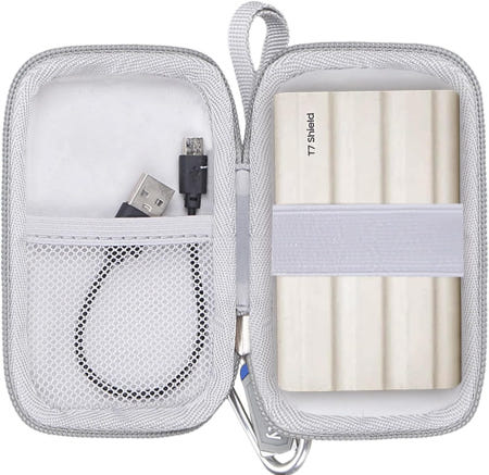 [해외]삼성 T9 휴대용 SSD/삼성 T7 쉴드/T7/ 터치 SSD 솔리드 스테이트 드라이브 1TB 2TB 500GB 케이스 전용 (회색) Grey