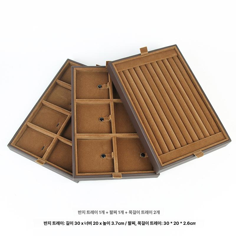보석 귀중품 자물쇠형 번호자물쇠 서랍형 유리문 보석함 외부 커피 내부 커피 - 상세 이미지 5