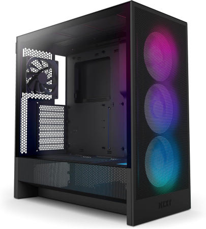 [해외]NZXT H5 Flow RGB 2024 - 컴팩트 ATX 미드 타워 PC 게이밍 케이스 고풍량 F360 코어(CV) 포함 360mm 전면 및 H5 Flow RGB RGB B