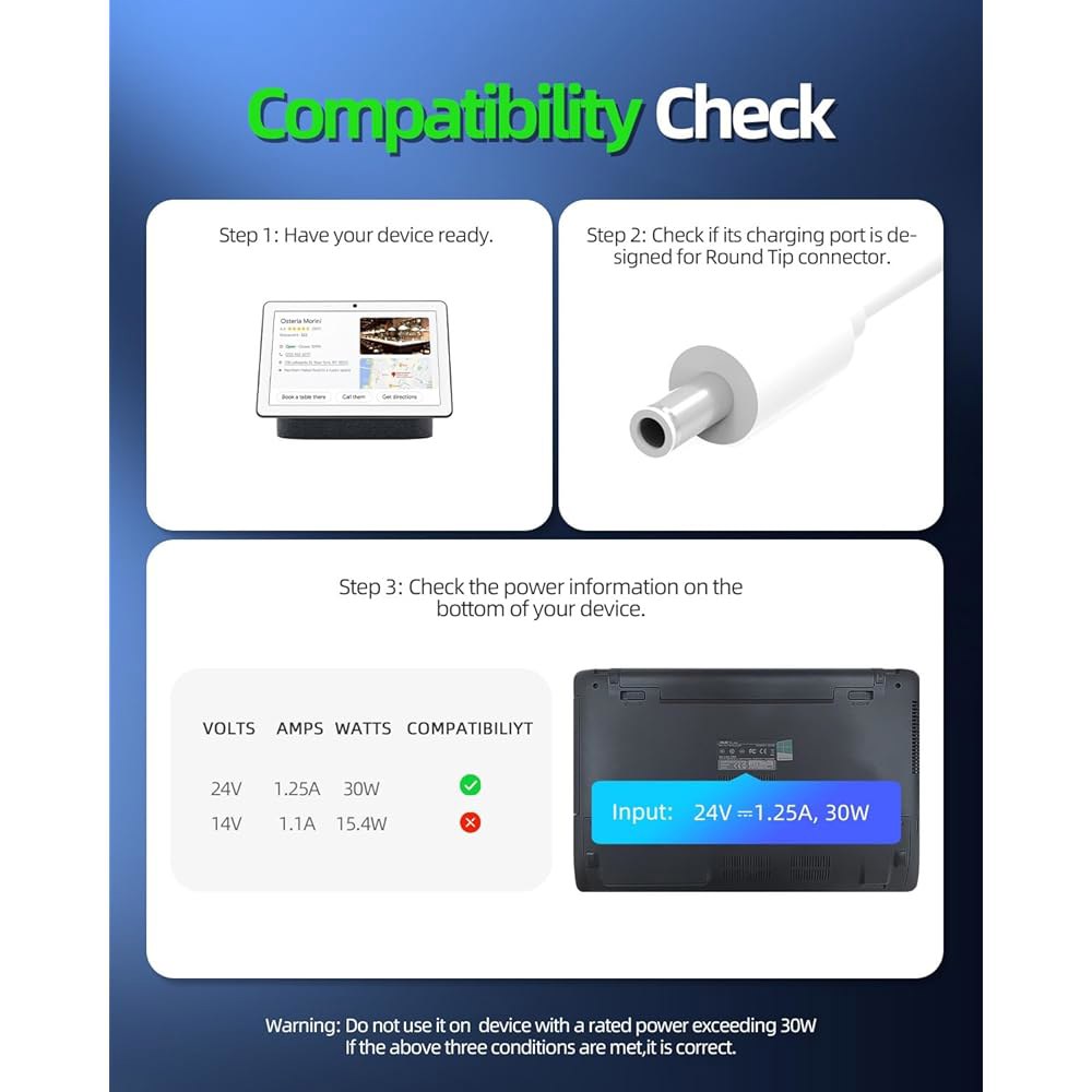 Google-Nest-Hub-Max 디스플레이 스피커 AC 충전기 홈 맞지 (구글 허브 않음) 코드 허브, 전원 네스트 어댑터용 공급 스피커에는 24V - 상세 이미지 2