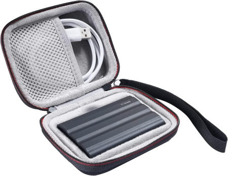 [해외]삼성 T7 쉴드 / T9 1TB 2TB 휴대용 SSD 외장 솔리드 스테이트 드라이브(블랙)와 호환되는 AONKE 하드 여행용 케이스 가방 Black