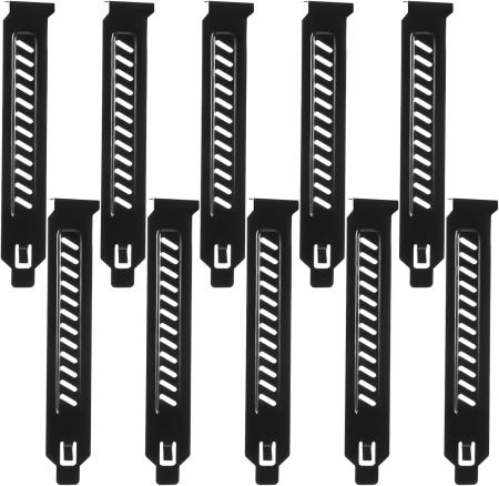 [해외]10 PCS PCI 슬롯 커버 컴퓨터 케이스용 통풍 먼지 필터 브래킷 확장 블랭킹 플레이트 검은색