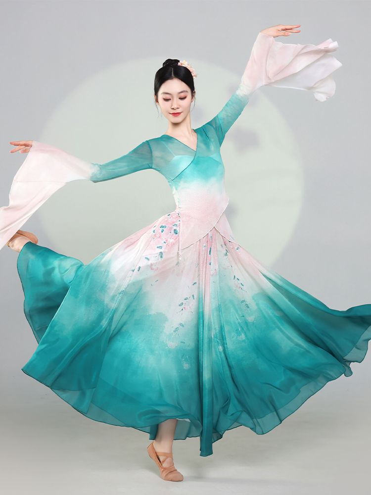 워십복 의상 그라데이션 세트 한국무용복 공연 고전무용복 - 상세 이미지 3