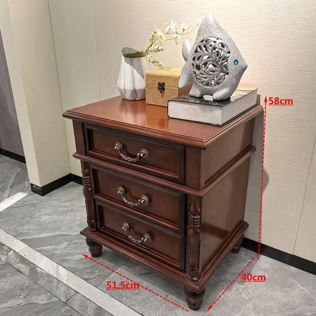침대 이동식 서랍장 옆 수납 슬림 수납장 서랍형 캐비닛 우드밤 완제품 조립 52x40x58cm - 상세 이미지 3