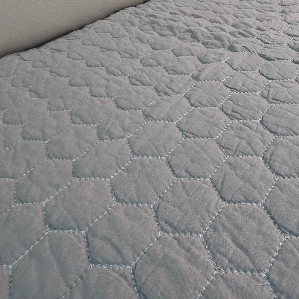 홈집합 코튼 퀼트 핵사곤 소파패드 거실패드 블랙, 3인용