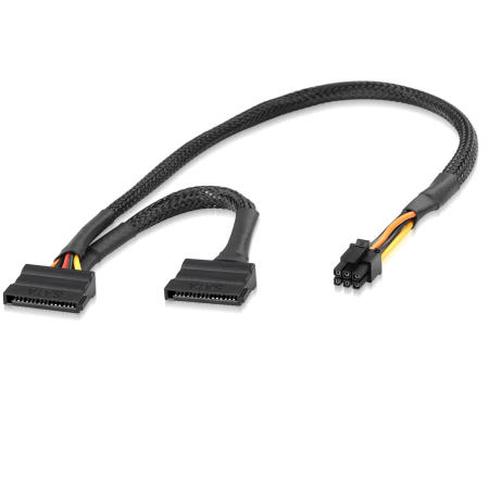 [해외]ELFJMZP Mini ATX 6핀 to SATA 15핀 전원 어댑터 케이블 CT1250/ECT1205/ECT1250/QCT1250/QCS1250 호환 HDD/SSD/광학