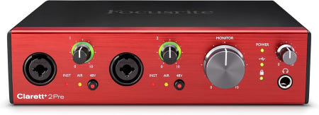 [해외]음악 제작을 위한 Focusrite Clarett+ 2Pre USB-C 버스 기반 오디오 인터페이스 두 개의 전문가용 프리 앰프와 강력하고 투명한 2Pre (10 in/4