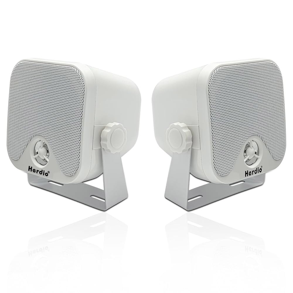 Herdio 10.2cm(4인치) 튼튼한 방수 보트 카트 (화이트) RZR 골프 ATV 표면 박스 스티어 스키드 스피커 장착 UTV 야외 마린 White - 상품 이미지