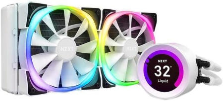 [해외]NZXT 크라켄 Z53 RGB 240mm - RL-KRZ53-RW AIO CPU 액체 냉각기 맞춤형 LCD 디스플레이 향상된 펌프 CAM V4로 구동 커넥터 AER 2 12