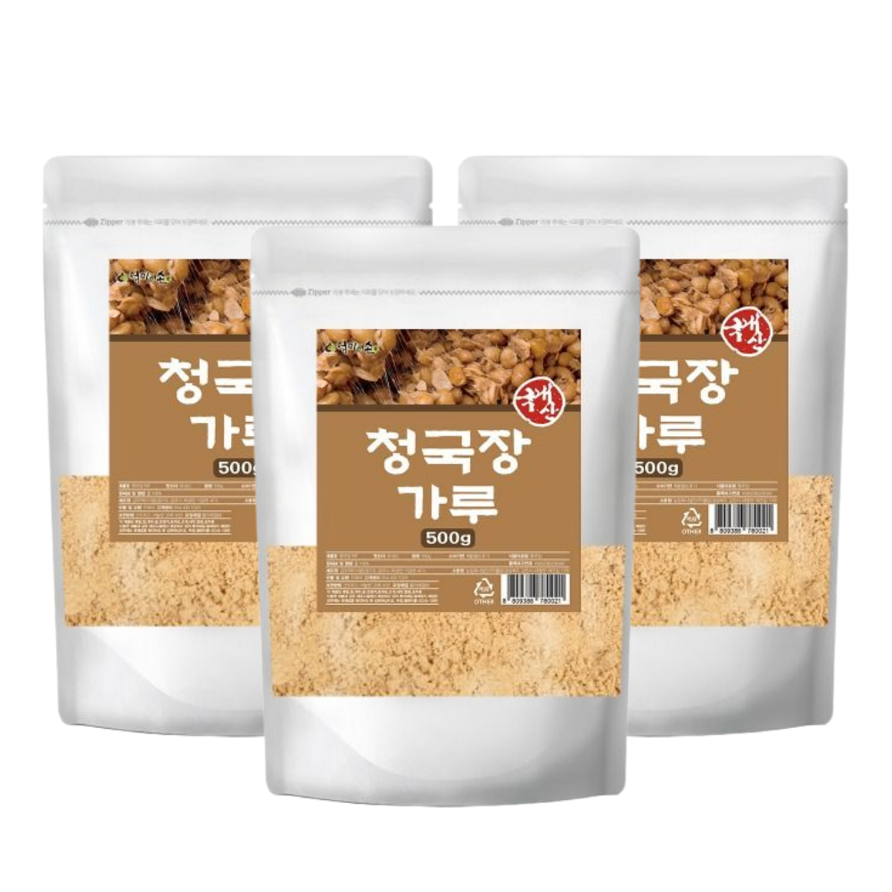 엄마애손 국산 100% 청국장 가루 국산대두 발효 청국장 500g, 3개 - 상품 이미지