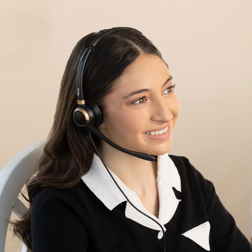 Discover D711U 프로페셔널 싱글 스피커 Avaya, PC, RingCentral 헤드셋 웹엑스, Jabber, USB 팀, 맥용 가능 등과 노트북, 줌, 호환 유선 - 상세 이미지 2