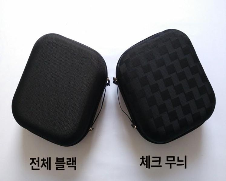 헤드폰 하드 호환 휴대용 가방 헤드셋 하드케이스 여행용 올블랙 스탠다드 - 상세 이미지 2