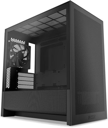 [해외]NZXT H3 플로우 – Micro-ATX PC 케이스 최적화된 공기 흐름 120mm 후면 팬 1개 포함 풀 사이즈 GPU 지원 280mm 전면 H3 Non RGB Blac
