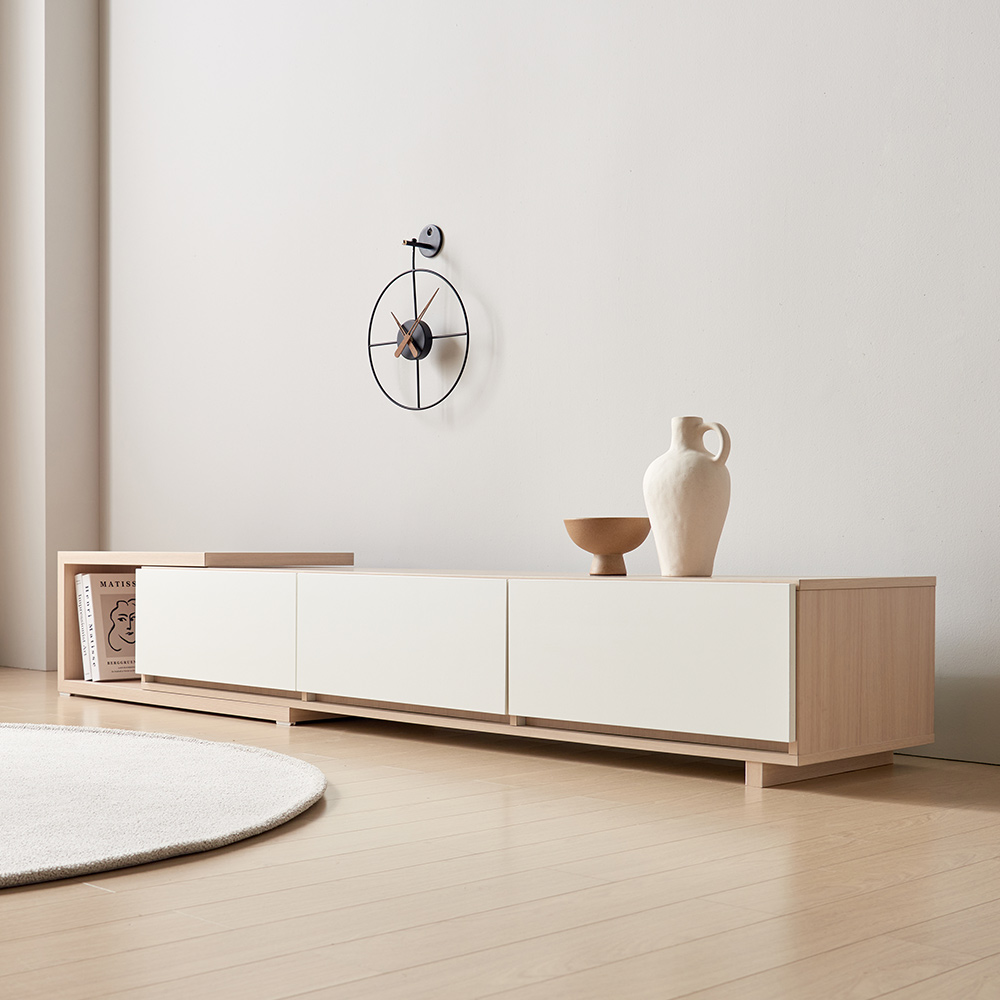 장인가구 레미 익스텐션 확장형 tv다이 티비 서랍 거실장 2145