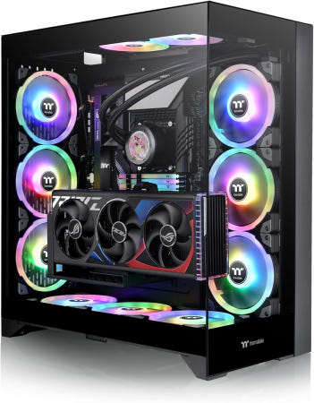 Thermaltake [해외]중앙 집중식 열효율 설계의 CTE E600 MX 블랙 미드 타워 E-ATX 케이스 교체 가능한 메시 및 TG 전면 패널 3Way VGA 마운팅 브래킷 Tempered Bla
