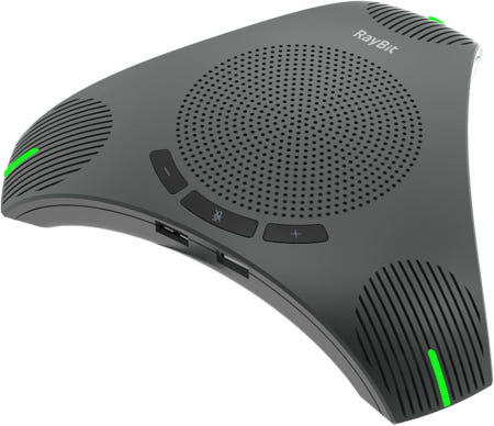 [해외]듀얼 허브 탑재 USB 스피커폰 - 컨퍼런스룸 무지향성 마이크 및 스피커 재택근무용 컴퓨터 8~10인용 360° 음성 픽업 소음 감소 PODmini-US