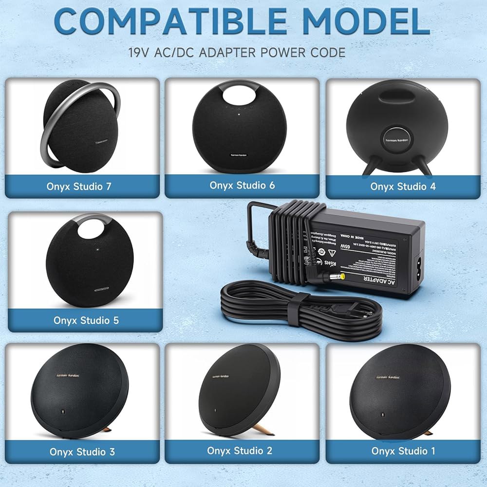 Syfrufo Harman Kardon Onyx Studio HKOS7BLKAM HKOS5BLKAM 7 충전기, ONYXSTUDIO3R용 무선 4 19V 3 스피커와 HKOS6BL - 상세 이미지 2