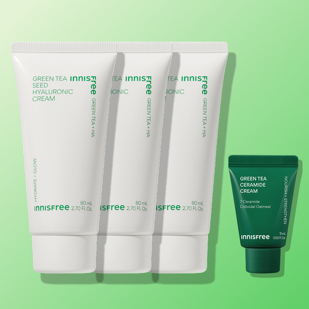 이니스프리 그린티 씨드 히알루론산 수분크림 / 진정 보습 속건조 화잘먹 80ml, 3개 제품 이미지