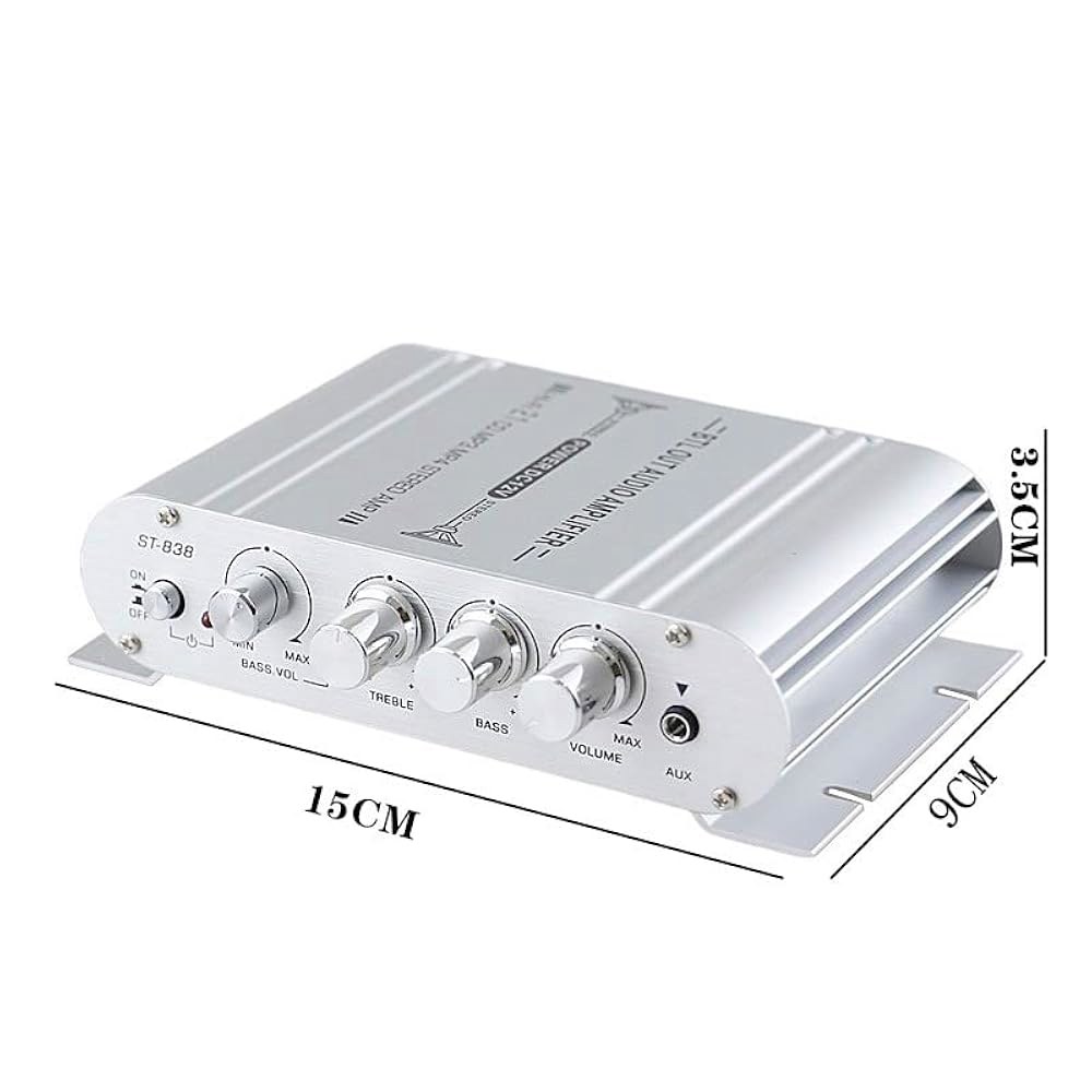 Sundeer 2.1 채널 미니 앰프 20W+20W+40W 파워 MP3 오디오 입력 공급 홈 CD 스테레오 스피커용 트레블 자동차 하이파이 우퍼 베이스 RCA 장치, 12V MP4 - 상세 이미지 2