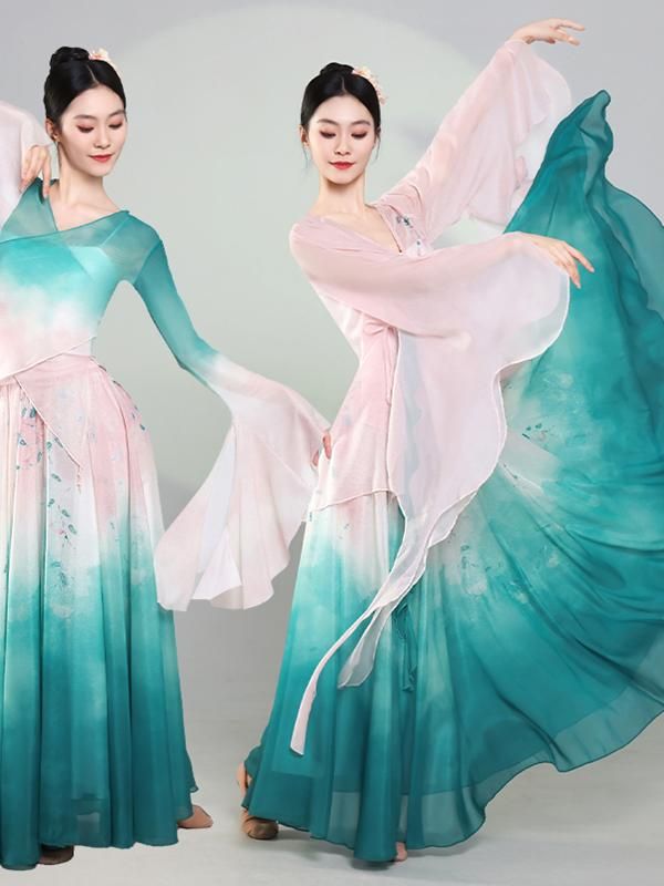 워십복 의상 그라데이션 세트 한국무용복 공연 고전무용복 - 상세 이미지 2