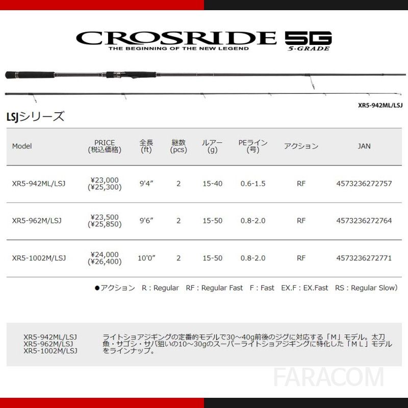 일본 메이저크래프트 크로스라이드 5G XR5-1002M 쇼어지깅로드 바다 루어 낚싯대 삼치 방어 부시리 스피닝 2절대 전용 [관부가세포함] - 상세 이미지 2