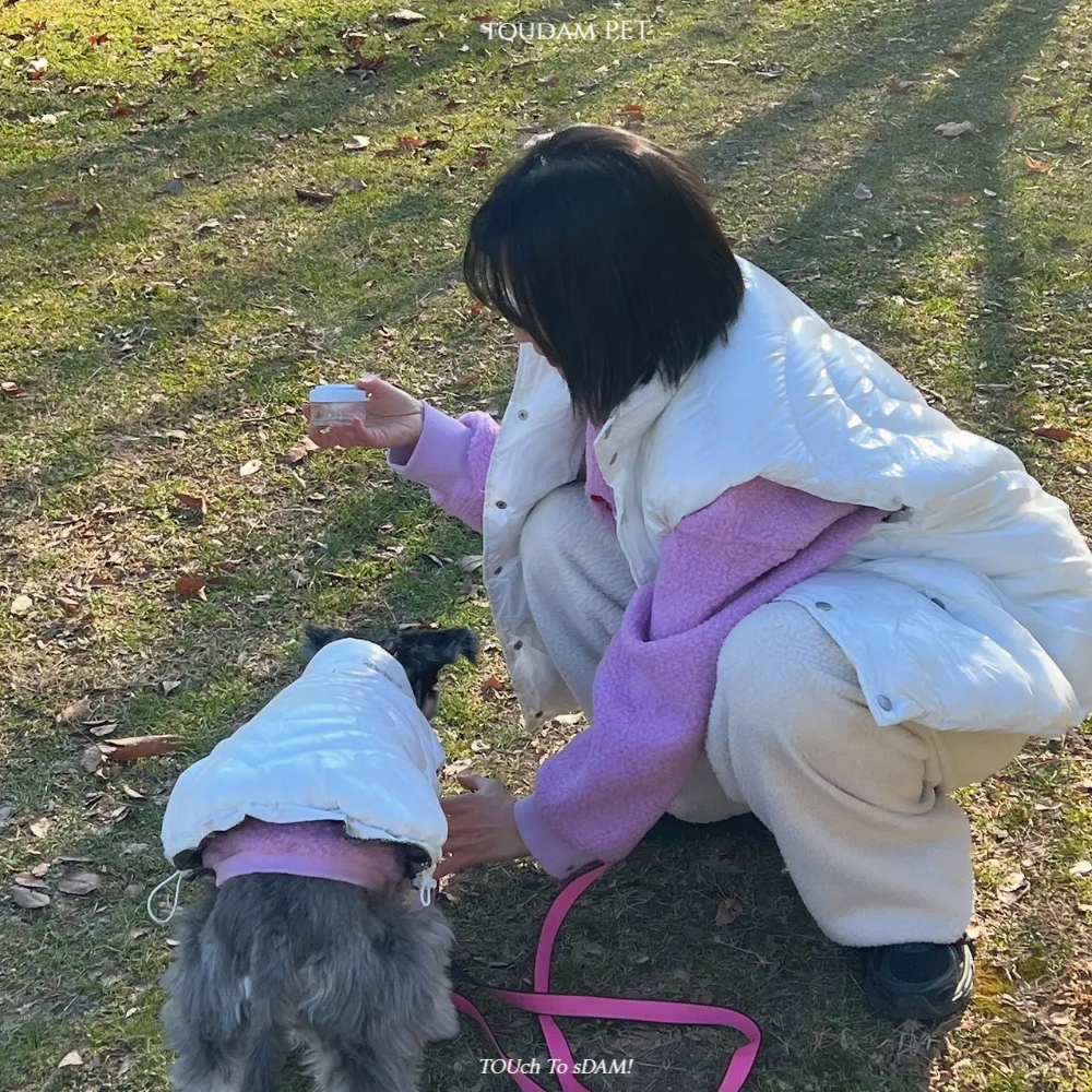 뚜담 강아지 견주 커플 발열패딩 강아지랑 커플룩