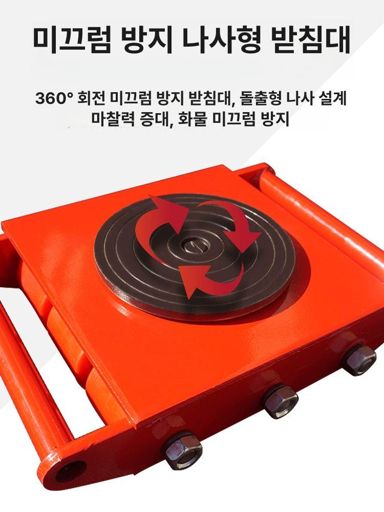 도비 캐스터 중량물 운반 고무 바퀴 철바퀴 핸들링 회전 강철 바퀴 직진 6t - 상세 이미지 3