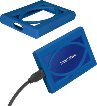 Alltravel [해외]삼성 T7 터치 휴대용 SSD용 올트래블 실리콘 범퍼 슬리브 - 1TB 2TB 500GB USB 3.2 외장 솔리드 스테이트 드라이브(파란색) Blue