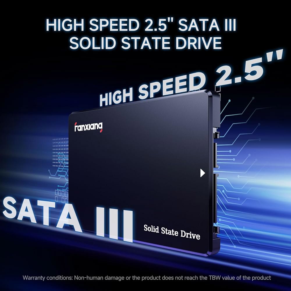 판샹 4TB SATA SSD 2.5인치 III 6Gb/s 내장 솔리드 스테이트 드라이브 최대 500MB/s 3D NAND SLC 캐시, 노트북 및 PC 데스크톱 성능 향상 7mm( - 상세 이미지 2