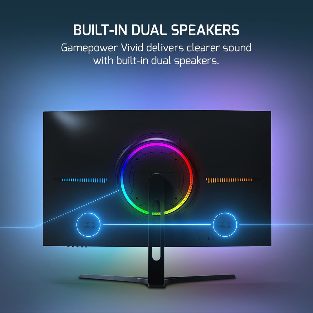 Game Power V80 27인치 곡선형 및 1500R 125 HDR AMD 응답 디스플레이, 0.5ms 280Hz 입력, FreeSync, sRGB, 1080p 지원, 백라이트 - 상세 이미지 2
