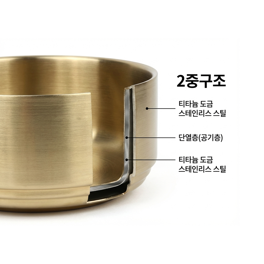 국내산 경복 이중 티타늄 반상기 세트 2인 식기 티타늄그릇 전통식기 혼수 예단그릇 이미지 6