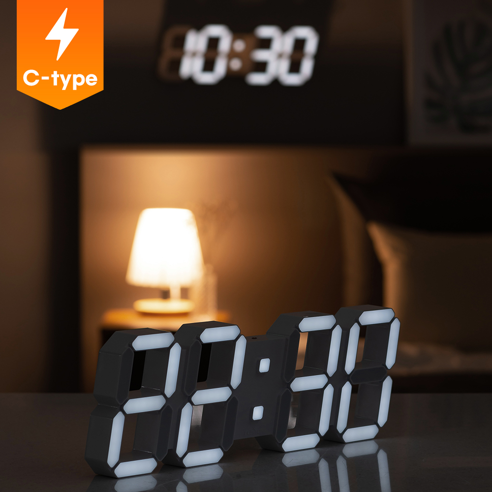 플라이토 무선 LED 벽시계 인테리어 거실 무소음 디지털 전자 벽걸이시계 하이브리드