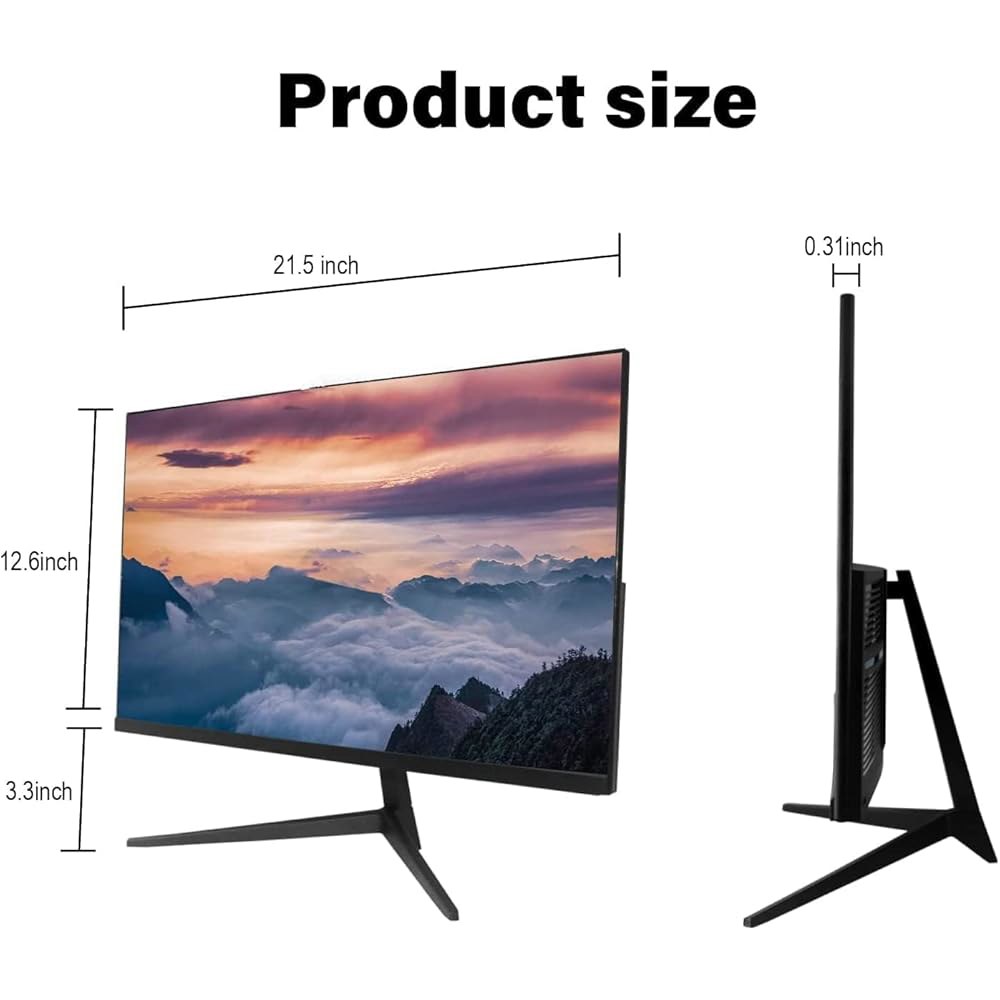 Real HD 보안 카메라 모니터 55.9cm(22인치) 1080P 지원하지 및 모니터, NVR과 CCTV 얇은 PC 스피커, 블루투스 내장 LED DVR HDMI 호환, VGA - 상세 이미지 2