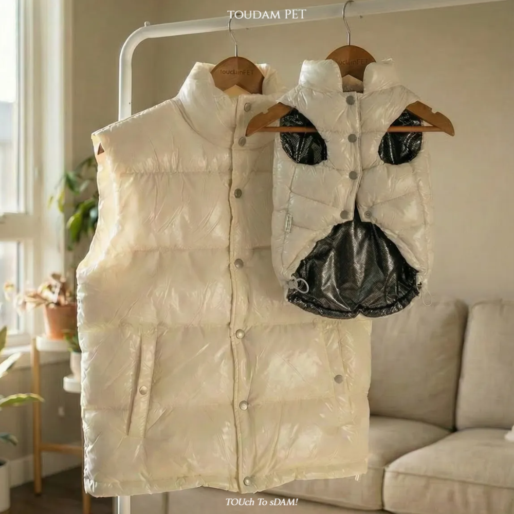 뚜담 강아지 견주 커플 발열패딩 강아지랑 커플룩