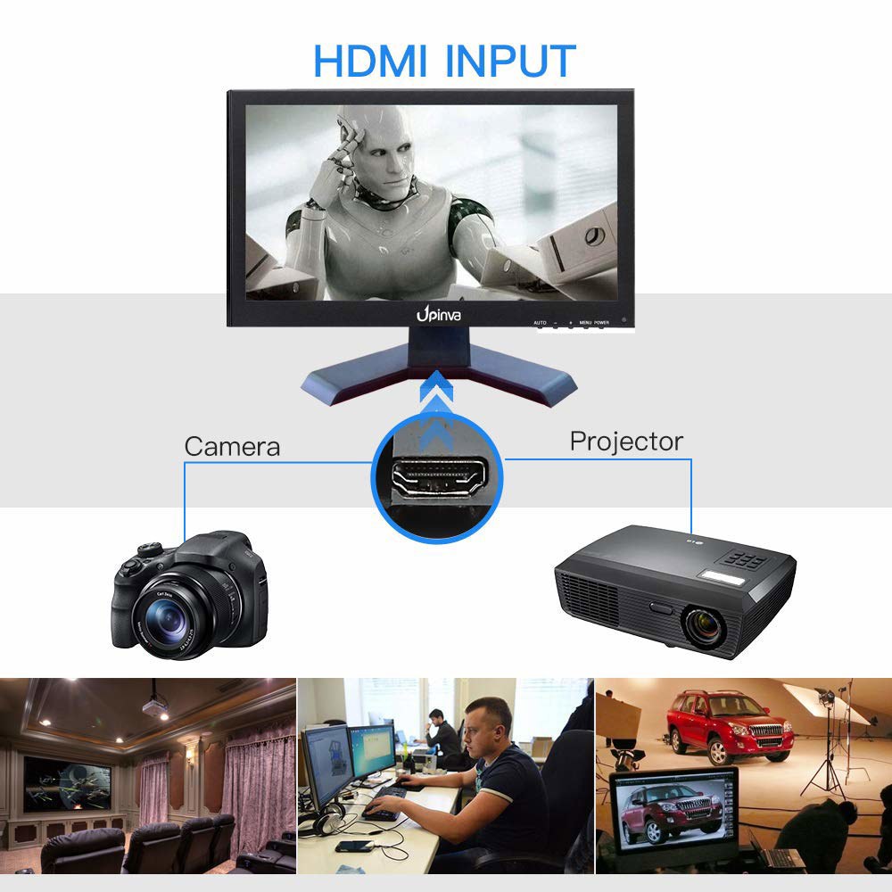 Upinva 19인치 와이드 스크린 모니터 USB 입력 IPS HDMI AV 및 스피커1 카메라 모바일 VGA 디스플레이 보안 BNC 내장 1440x900 사무실 LCD 풀 HD - 상세 이미지 3