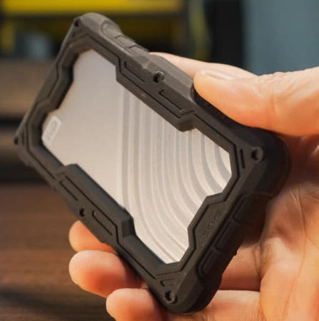 [해외]웨스턴 디지털 WD 마이 패스포트 SSD 휴대용 FATBEAR 튼튼한 고무 범퍼 케이스 하드 드라이브 헤비 듀티 충격 방지 프레임 보호 케이스(블랙) Black