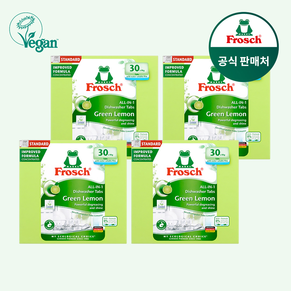 프로쉬 친환경 식기세척기세제 18g 30개입, 그린레몬, 4개 제품 이미지