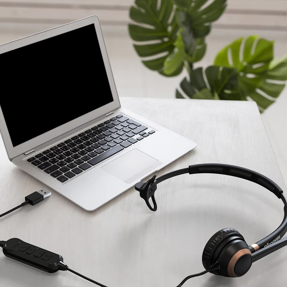 Discover D711U 프로페셔널 싱글 스피커 Avaya, PC, RingCentral 헤드셋 웹엑스, Jabber, USB 팀, 맥용 가능 등과 노트북, 줌, 호환 유선 - 상세 이미지 3