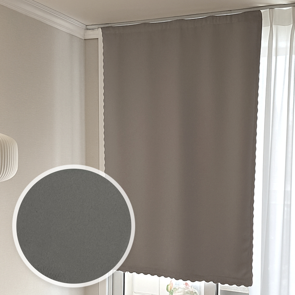 붙이는 찍찍이 암막커튼 그레이