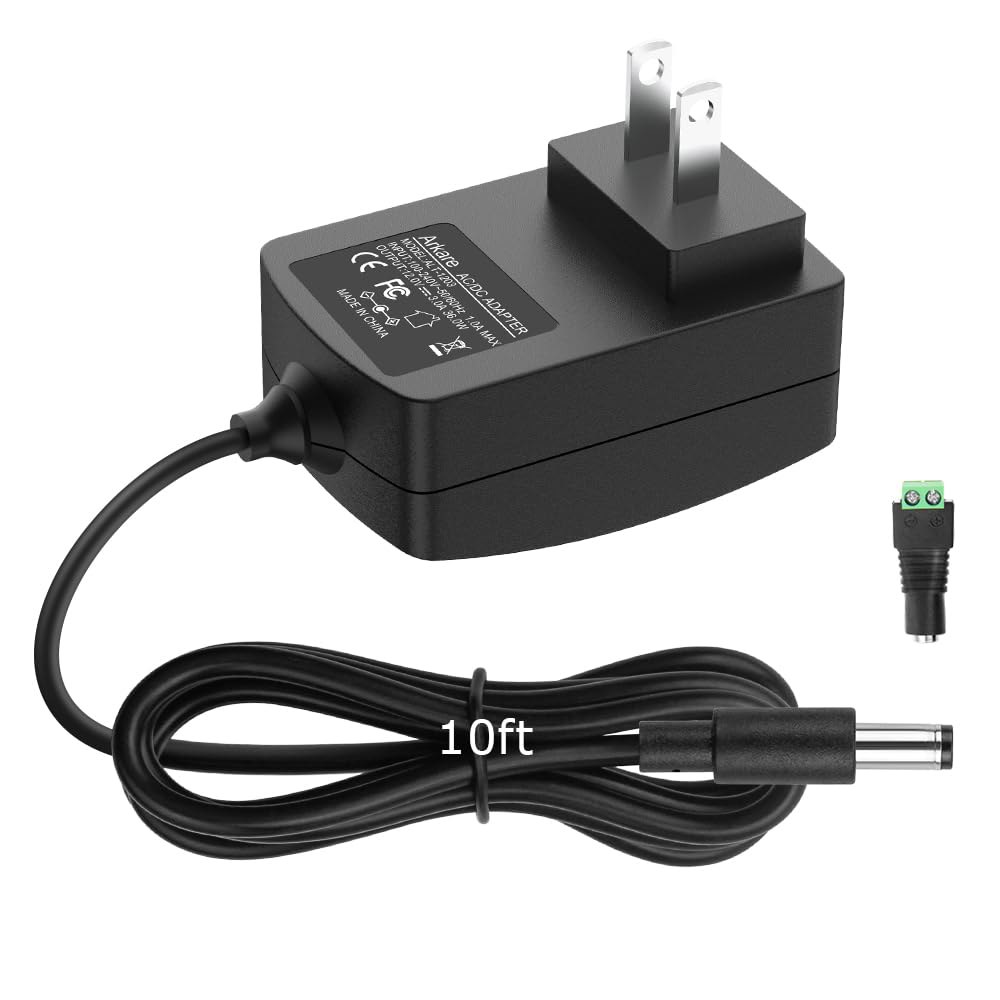 Arkare 12V 3A 전원 공급 코드 수신기 2.5A 1.5A 500mA 100V-240V 36W 충전기 1A AC/DC BT 웹캠 AC to 3M/10FT 3amp 2A DC - 상품 이미지