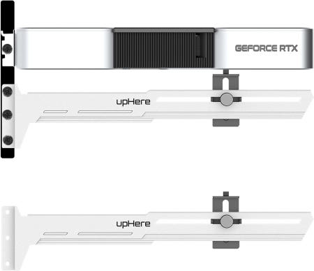 upHere [해외]여기 위에 G276WT 화이트 그래픽 카드 GPU 브레이스 지원 비디오 처짐 홀더/홀스터 브래킷 길이 및 높이 조절 가능 G276WT-white