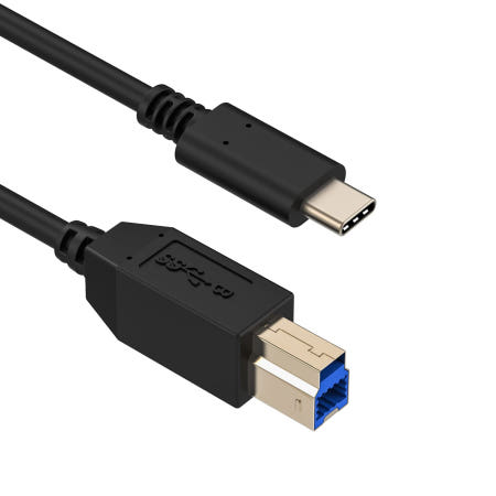 [해외]CBUS 6피트 USB-C to USB-B USB 3.0 케이블 iFi Zen DAC Dell 모니터 프린터 스캐너 외장 하드 드라이브 허브 도킹 스테이션 등과 호환(블랙)