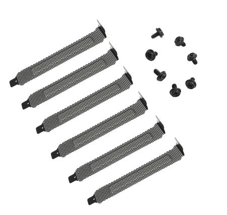 [해외]7pcs 새로운 블랙 PCI 슬롯 커버 먼지 필터 하드 스틸 블랭킹 플레이트 컴퓨터 케이스용 나사가 있는 통풍