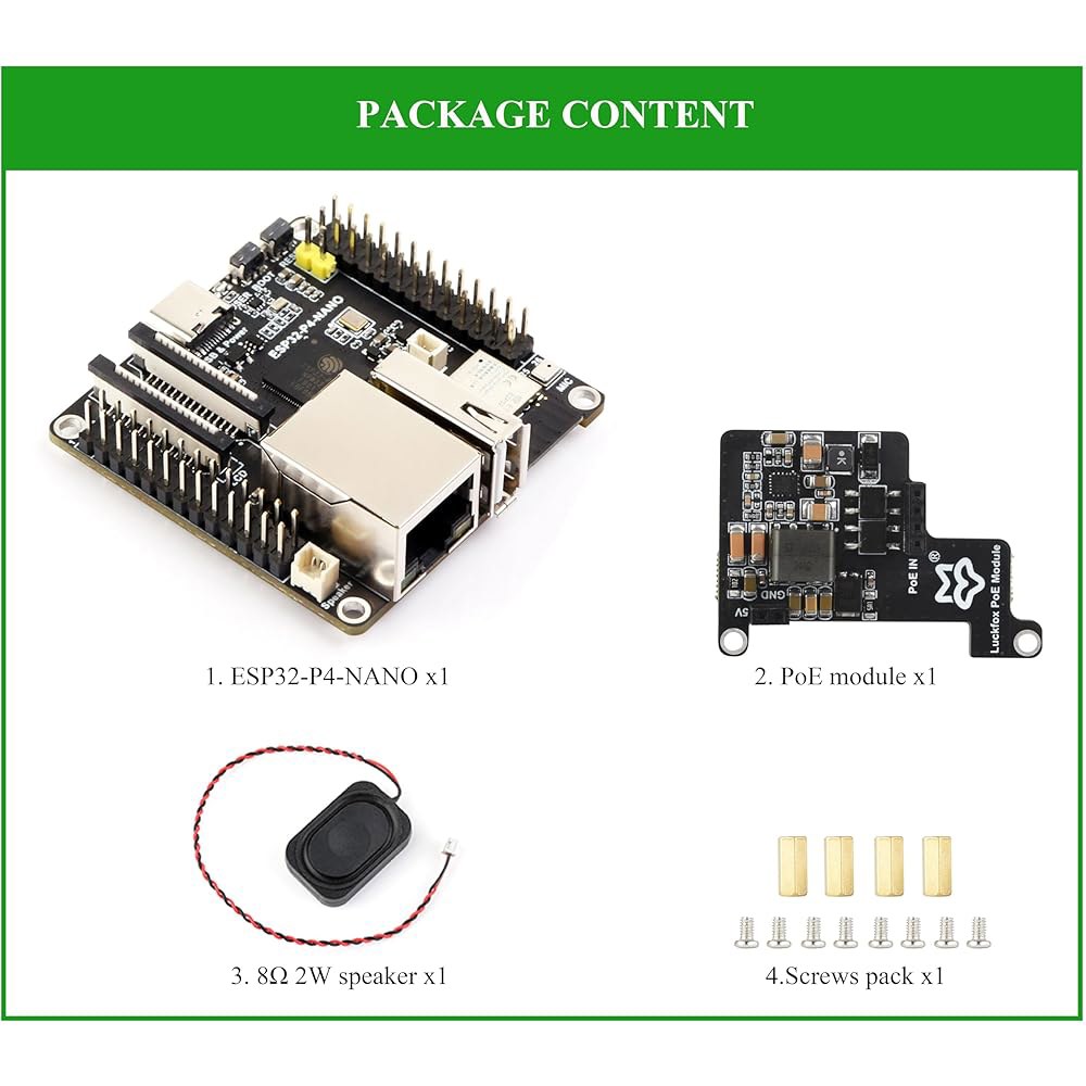 ESP32-P4-NANO 개발 보드, RISC-V 듀얼 모듈 칩 기반, 코어 6 지원, 품목) Wi-Fi ESP32-P4 프로세서가 있는 블루투스 PoE 스피커 포함(4개 5/BL - 상세 이미지 2