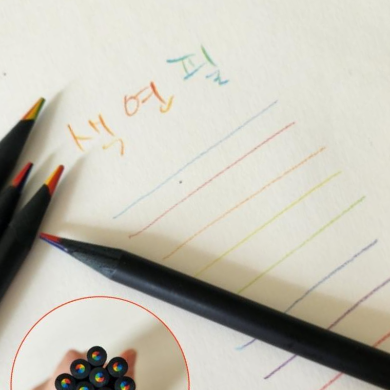 컬러링 색연필 7색 미술 취미 그림그리기 아동 학생용 스케치 드로잉 선물 - 상품 이미지