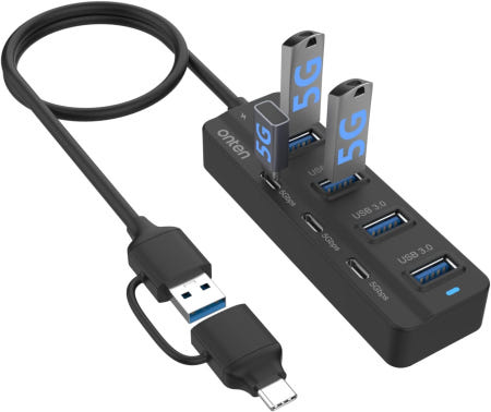 [해외]USB-A$USB-C 허브 7포트 허브(USB-C)