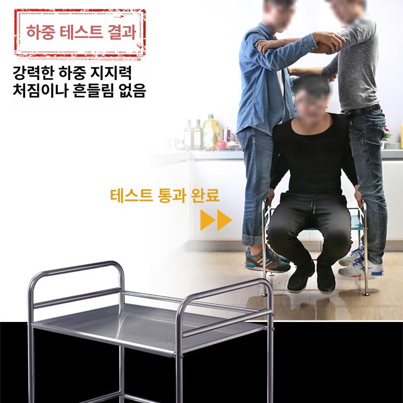 주방 렌지대 밥솥 수납대 스테인리스 선반 수납 정리대 단일 칸 58cm 6s 후크 포함 - 상세 이미지 4